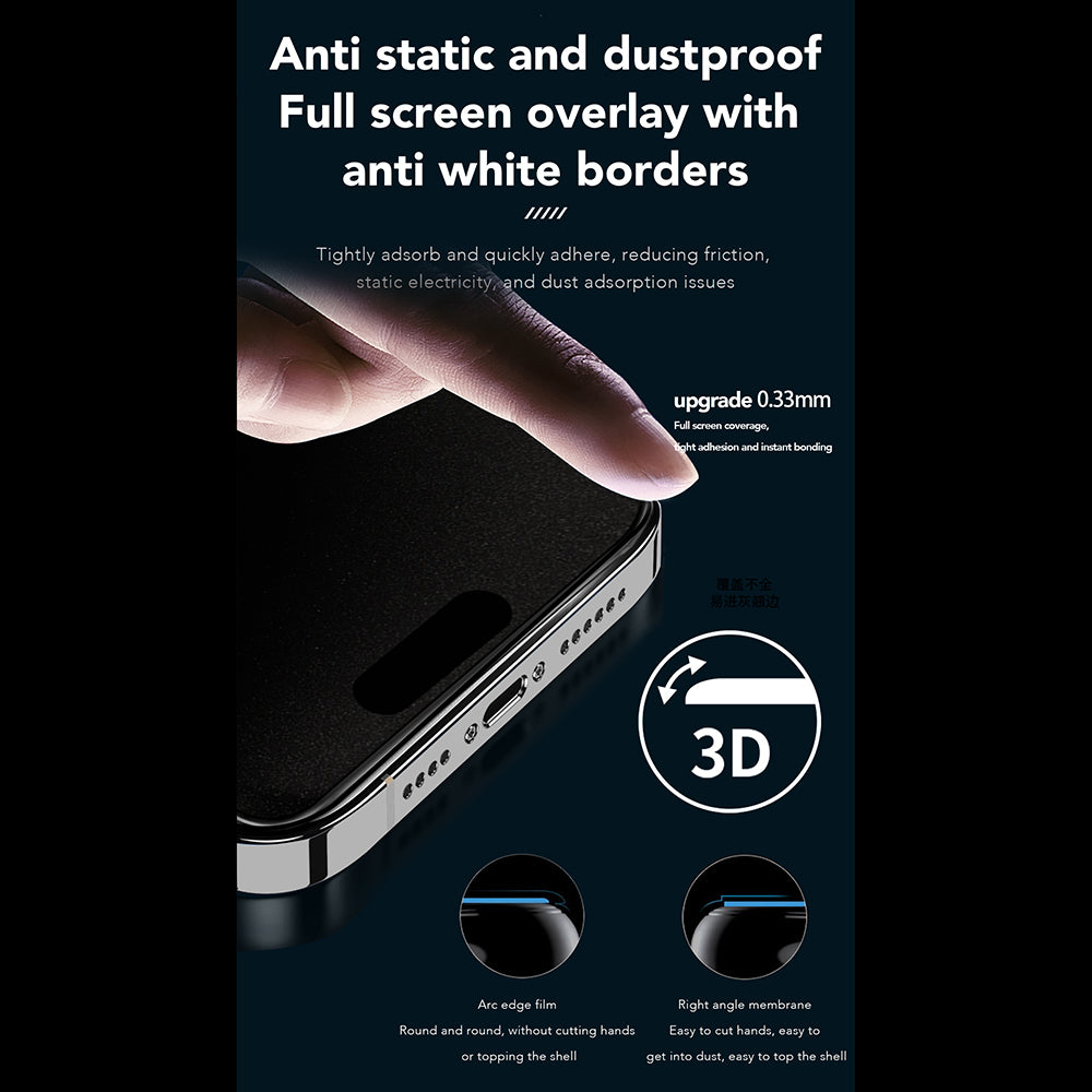 Anank 1X Reinforced 360 Privacy Screen Protector for Apple iPhone 16, Tempered Glass, Full Glue, 2.5D
