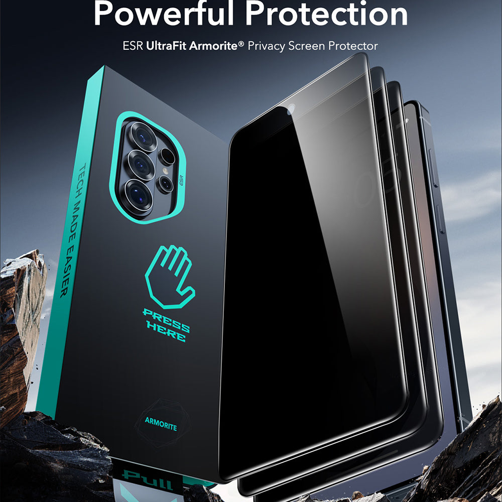 Pellicola Protettiva Schermo Privacy ESR Armorite per Samsung Galaxy S26 Ultra S948, Vetro Temperato, Full Glue