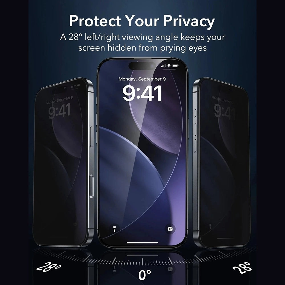 Pellicola Protettiva Privacy ESR Armorite UltraFit per Apple iPhone 17, Vetro Temperato, Full Glue, Set 3 pezzi