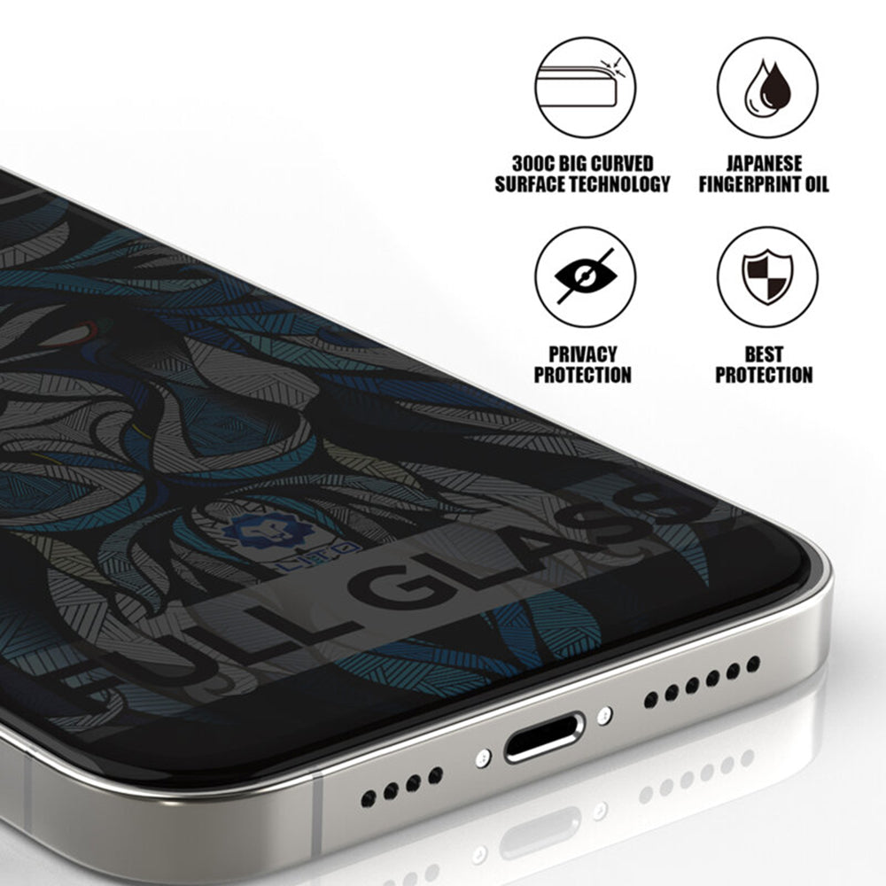 Pellicola Protettiva Schermo Privacy Lito D+ Max 300C per Apple iPhone 17 Pro Max, Vetro Temperato, Full Glue