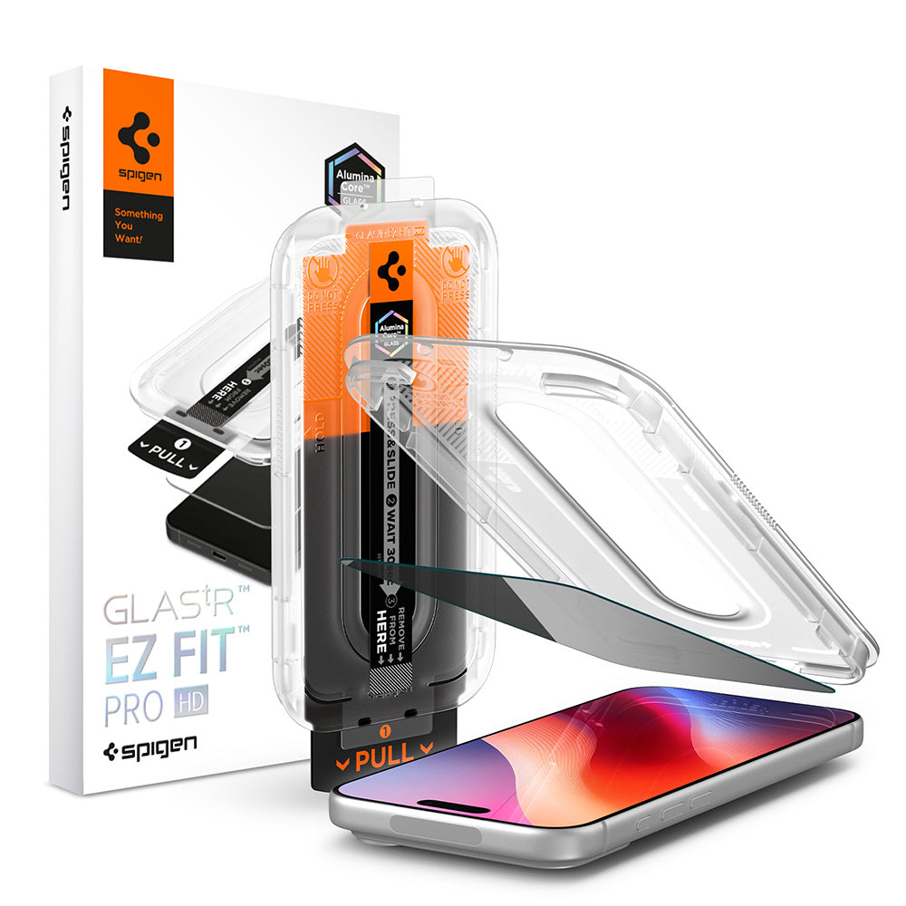 Pellicola protettiva per schermo Privacy Spigen GlastR EZ FIT Pro HD per Apple iPhone 18 Pro Max, Vetro Temperato, Full Glue AGL12034