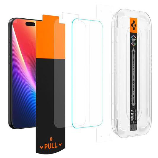 Pellicola Protettiva Schermo Privacy Spigen GlastR EZ FIT Pro per Apple iPhone 17 Pro / 17 / 16 Pro, Vetro Temperato, Full Glue