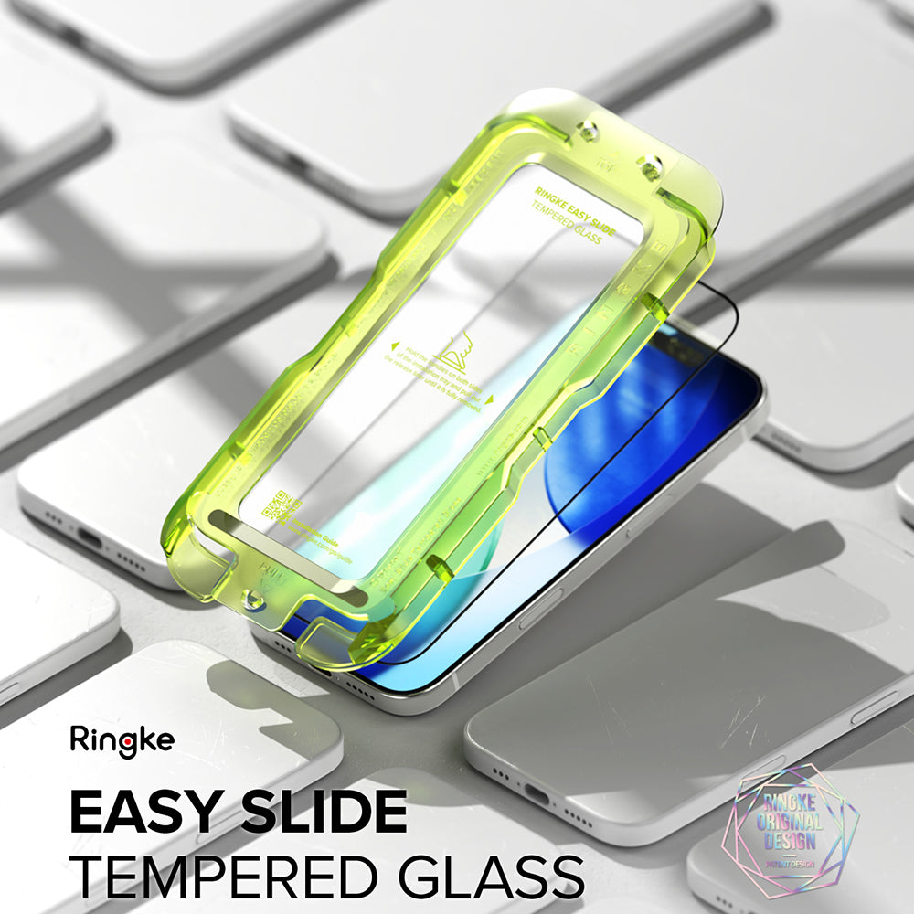 Pellicola protettiva per schermo Ringke Easy Slide per Apple iPhone 18 Pro / 17 Pro, Vetro temperato, Full Glue, Set da 2 pezzi
