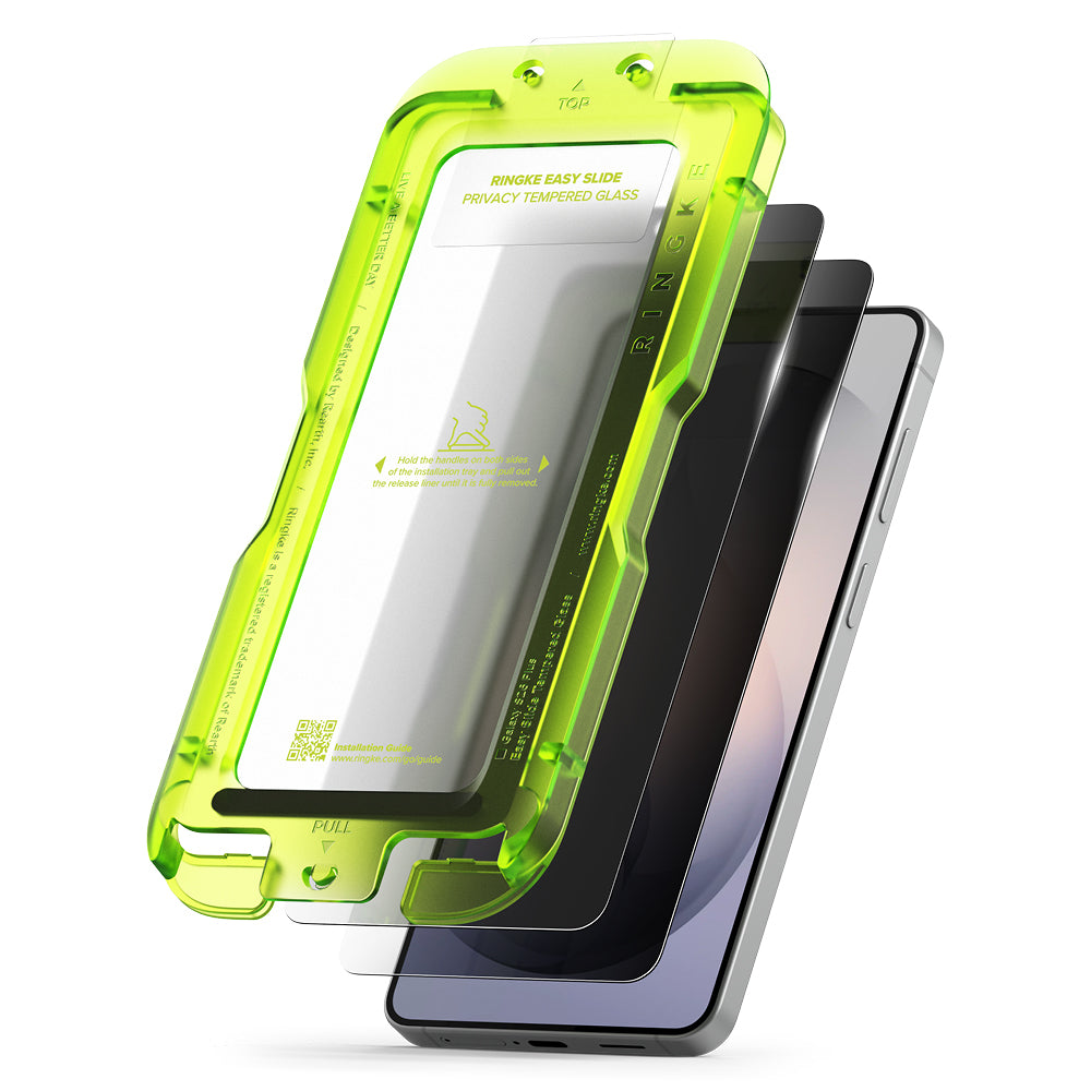 Pellicola Protettiva Schermo Ringke Easy Slide per Samsung Galaxy S26 Plus S947, Vetro Temperato, Full Glue, Set 2 pezzi, Nera