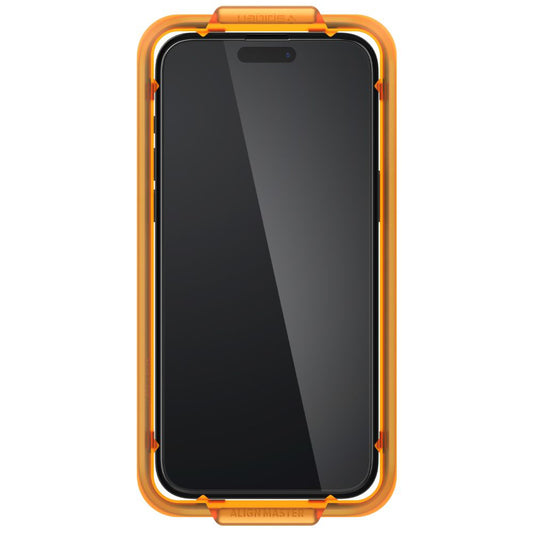 Pellicola Protettiva Schermo Spigen GlastR Align Master per Apple iPhone 15, Vetro Temperato, Full Glue, Set 2 pezzi, Nera AGL06906