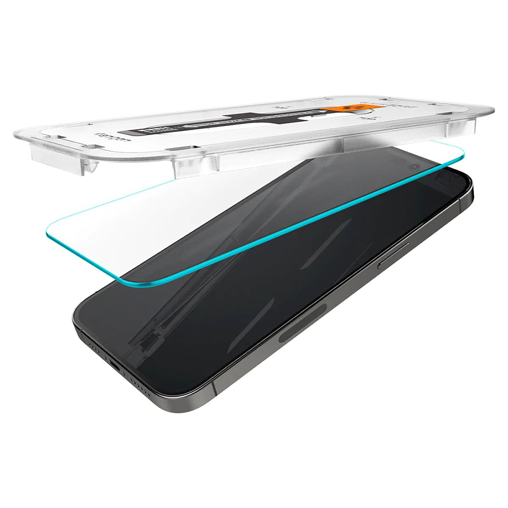 Pellicola protettiva Schermo Spigen GlastR EZ FIT per Apple iPhone 14 Pro, Vetro Temperato, Full Glue, Set 2 pezzi