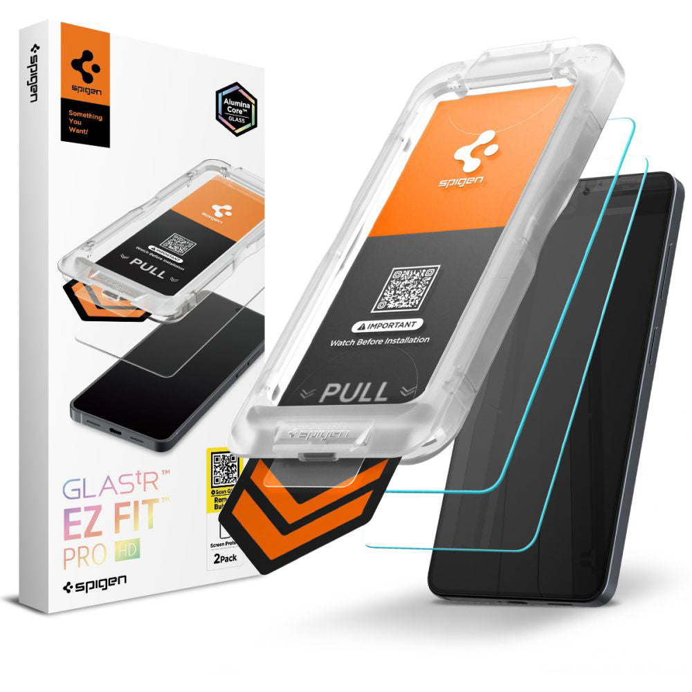 Pellicola Protettiva Schermo Spigen GlastR EZ FIT Pro HD per Samsung Galaxy S26 S942, Vetro Temperato, Full Glue, Set 2 pezzi AGL11095