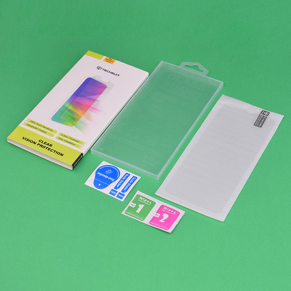 Pellicola protettiva schermo Techsuit Clear Vision per Apple iPhone 17 Pro, Vetro Temperato, Full Glue