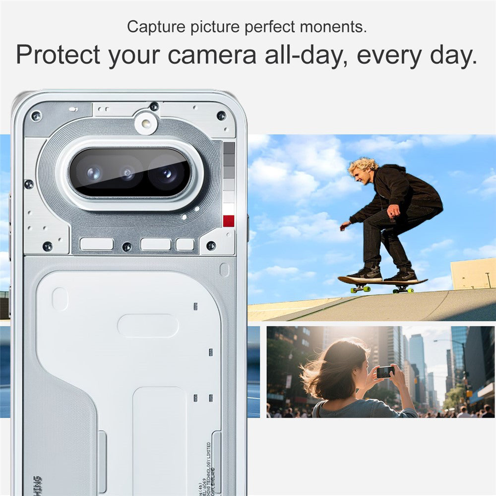 Pellicola protettiva per fotocamera posteriore Techsuit per Nothing Phone (4a), vetro temperato, nero