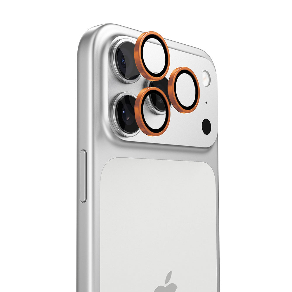 Pellicola protettiva per fotocamera posteriore Torras Lensguard per Apple iPhone 17 Pro Max / 17 Pro, vetro temperato, arancione