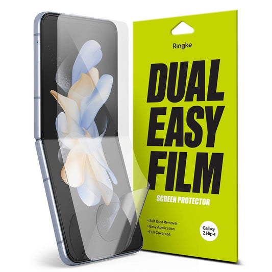 Pellicola Protettiva Interna Schermo Ringke Dual Easy per Samsung Galaxy Z Flip4 F721, Plastica, Set 2 pezzi