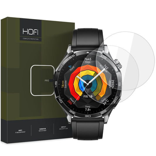 HOFI Glass PRO+ Pellicola protettiva per Huawei Watch GT 5 46mm, Set 2 pezzi, vetro protetto