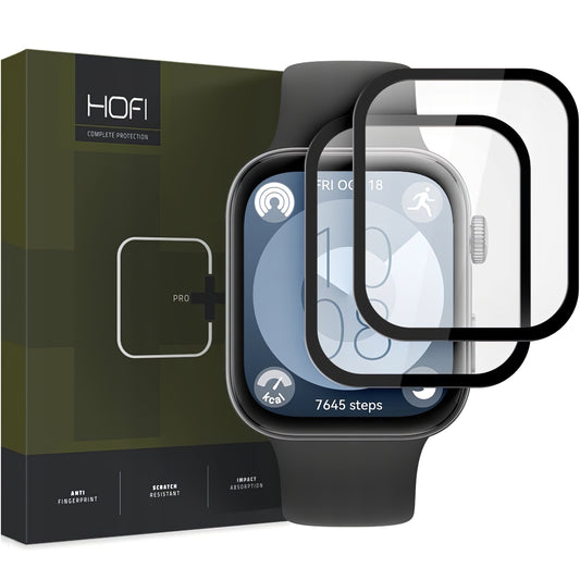 HOFI Hybrid PRO+ Cover protettiva per Huawei Watch Fit 3, set di 2 pezzi, plastica, nero