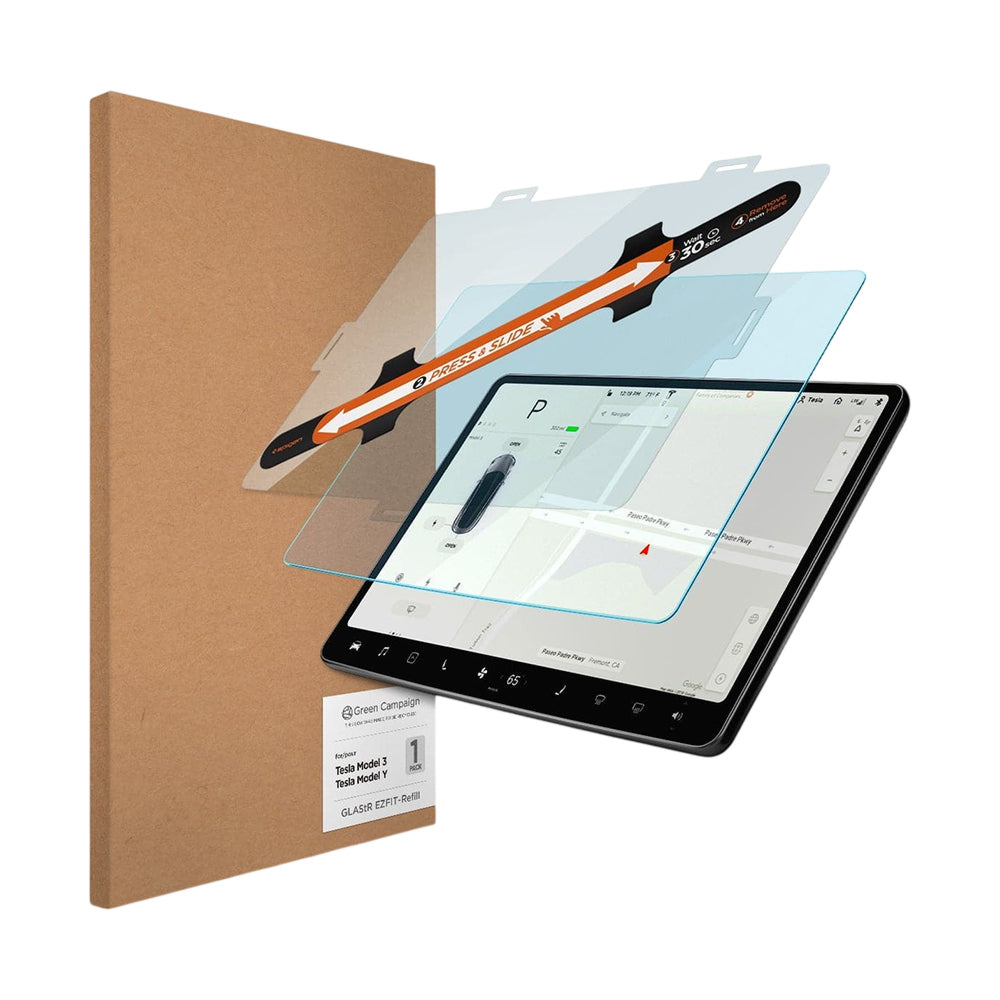 Pellicola Protettiva Spigen GlastR EZ FIT Anti-Riflesso per Navigazione Tesla 3 (2021 - 2023), Vetro Temperato AGL04338