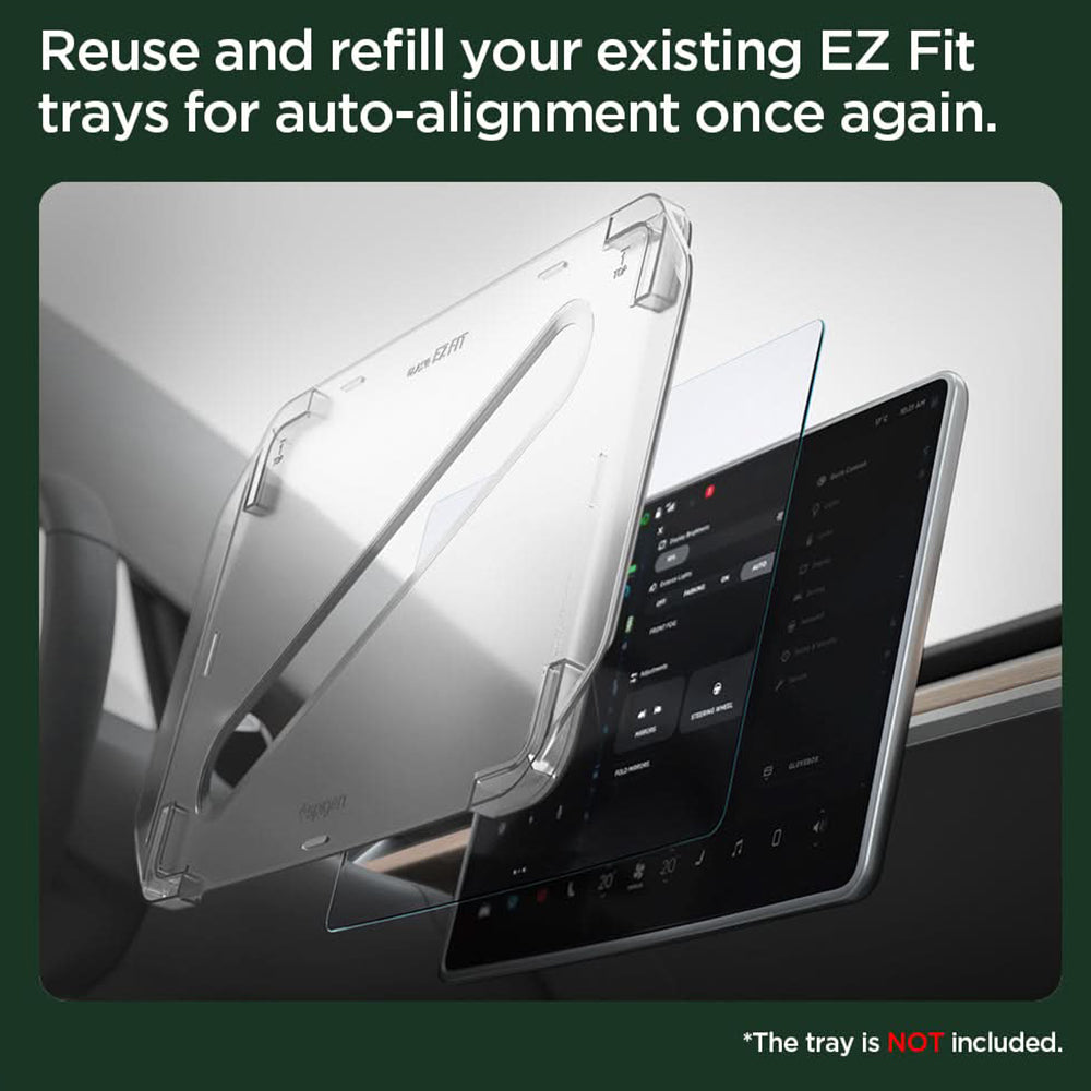 Pellicola Protettiva Spigen GlastR EZ FIT Anti-Riflesso per Navigazione Tesla 3 (2021 - 2023), Vetro Temperato AGL04338