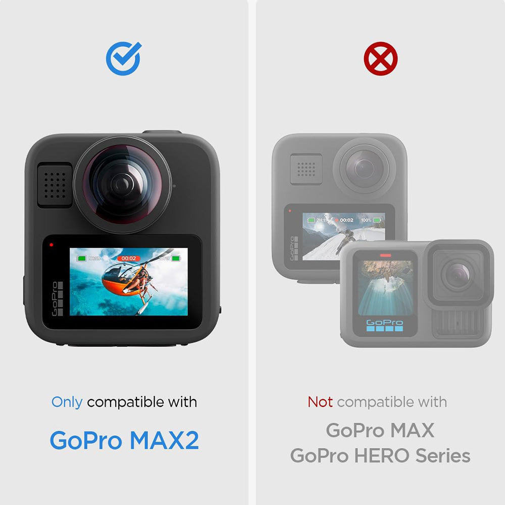 Pellicola Protettiva Schermo Spigen GlastR Slim per GoPro Max 2, Set 2 pezzi, Vetro Temperato AGL11230