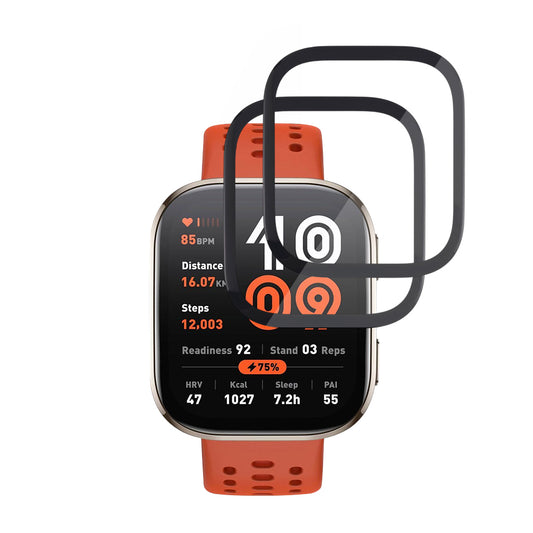 Pellicola Protettiva Techsuit Nano Flex per Amazfit Bip 6, Set 2 pezzi, Plastica, Nera