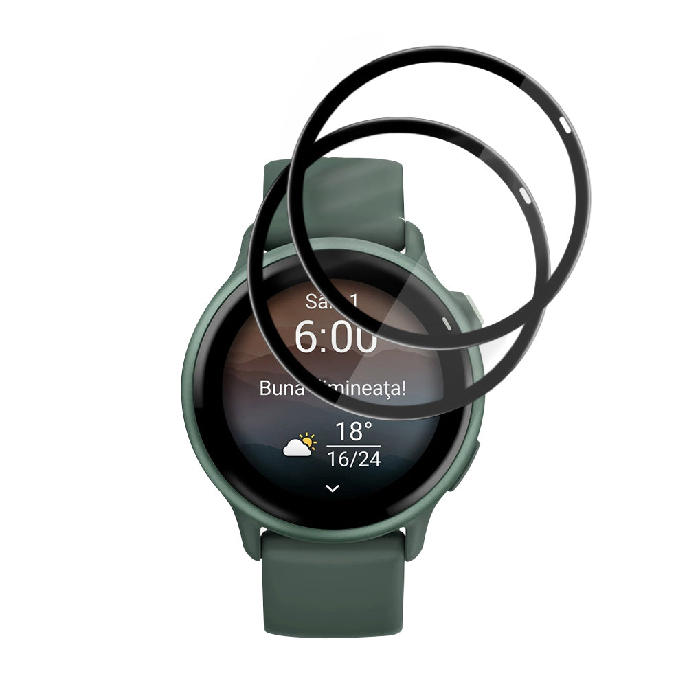 Pellicola Protettiva Techsuit Nano Flex per Garmin vivoactive 6, Set 2 pezzi, Plastica, Nera