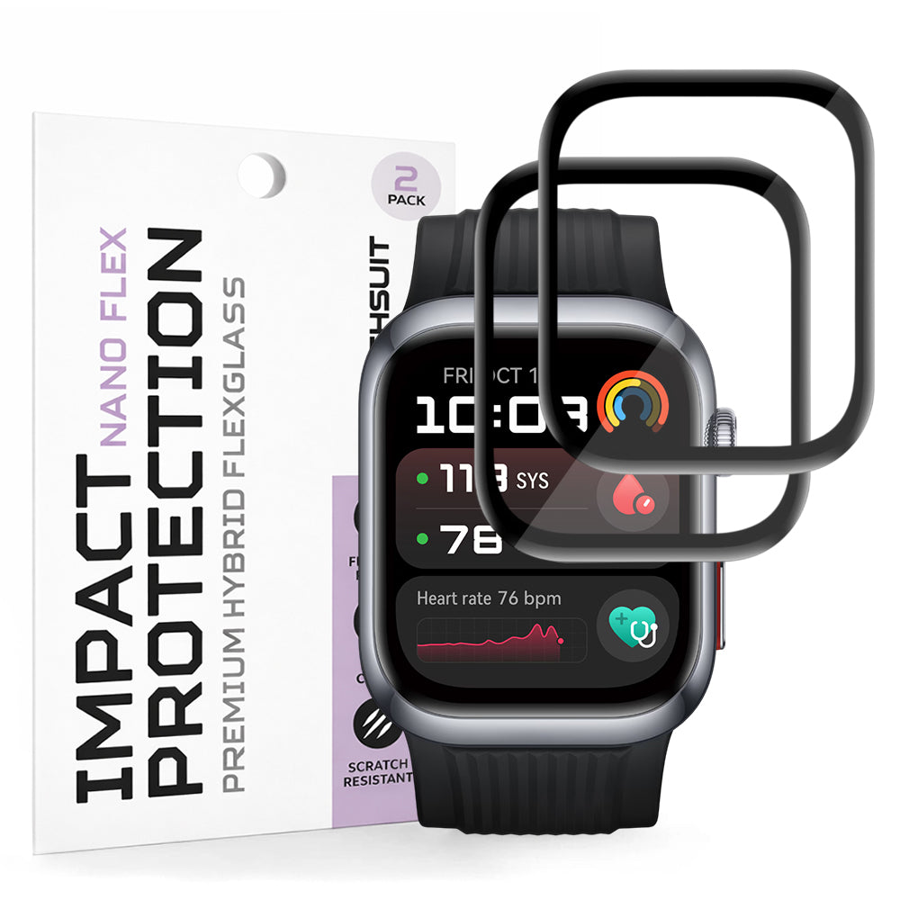 Pellicola Protettiva Techsuit Nano Flex per Huawei Watch D2, Set 2 pezzi, Plastica, Nera