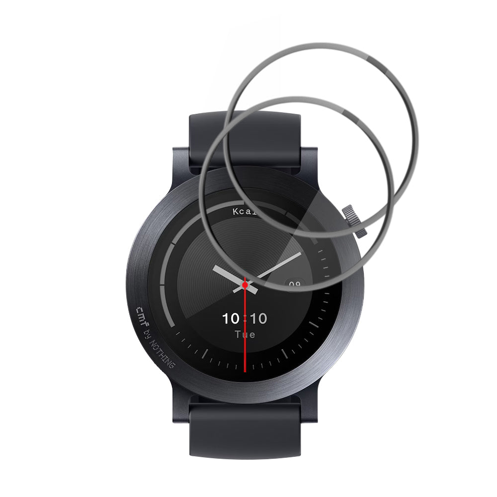 Techsuit Nano Flex Protection Film for Nothing CMF Watch 3 Pro, Set of 2 pieces, Plastic, Black