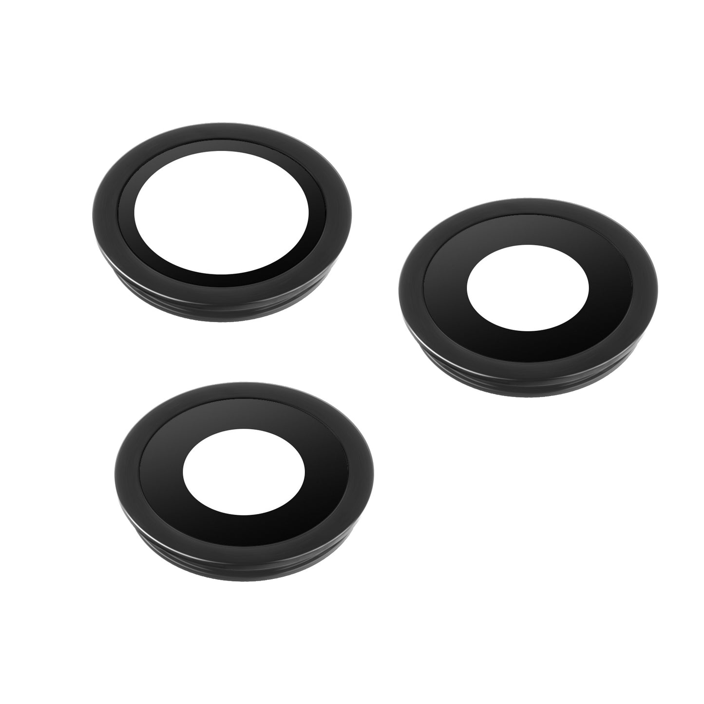 Apple iPhone 11 Pro / 11 Pro Max Rear Camera Glass, Wide + UltraWide + Telephoto, with Frame (Interior), Black