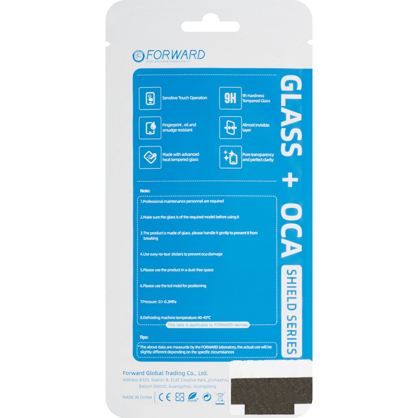 Vetro Schermo + OCA Forward Shield per Samsung Galaxy S24 S921, Nero