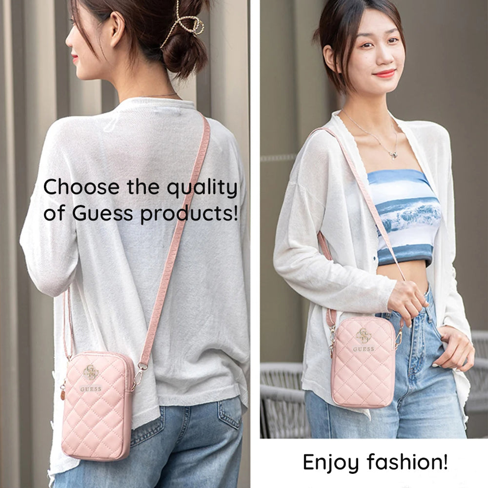 Borsa Universale per Telefono, Guess, Quilted 4G, Rosa
