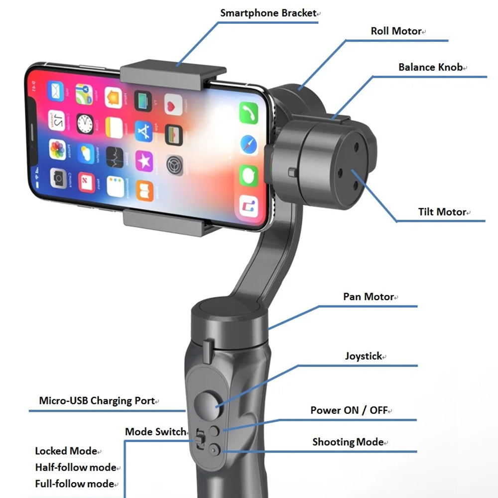 Gimbal Stabilizzatore Techsuit H4, Nero
