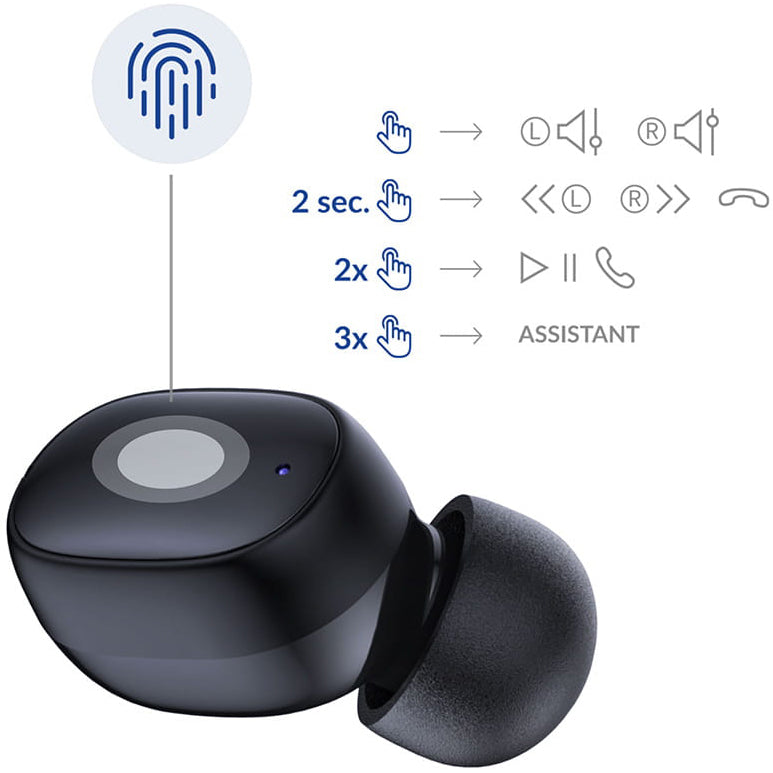 Auricolari Bluetooth 3MK FlowBuds, TWS, Nero