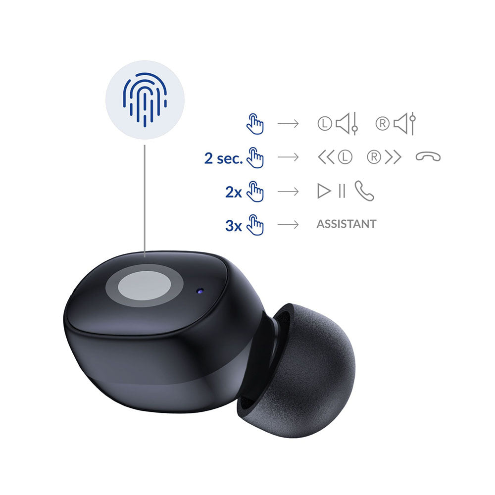 Auricolari Bluetooth 3MK FlowBuds, TWS, Nero