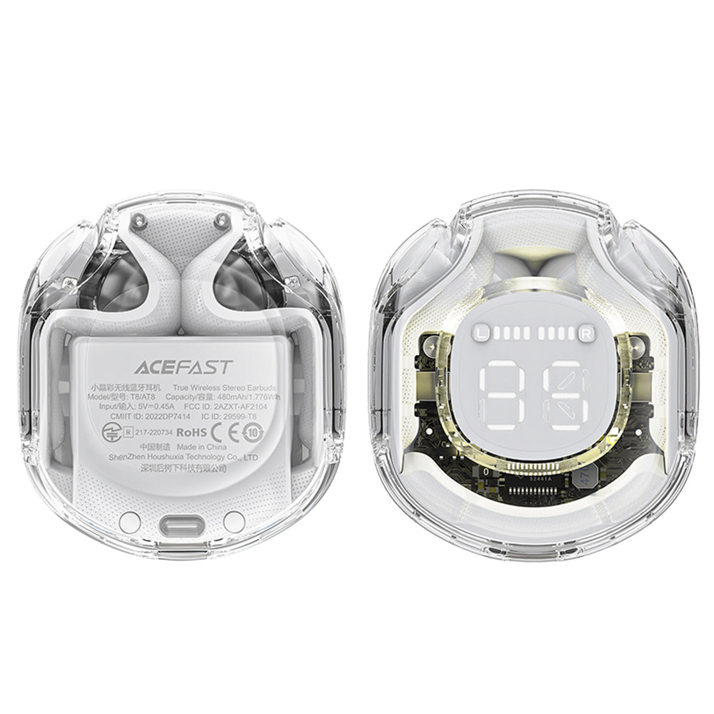 Handsfree Bluetooth Acefast T8, TWS, Bianco