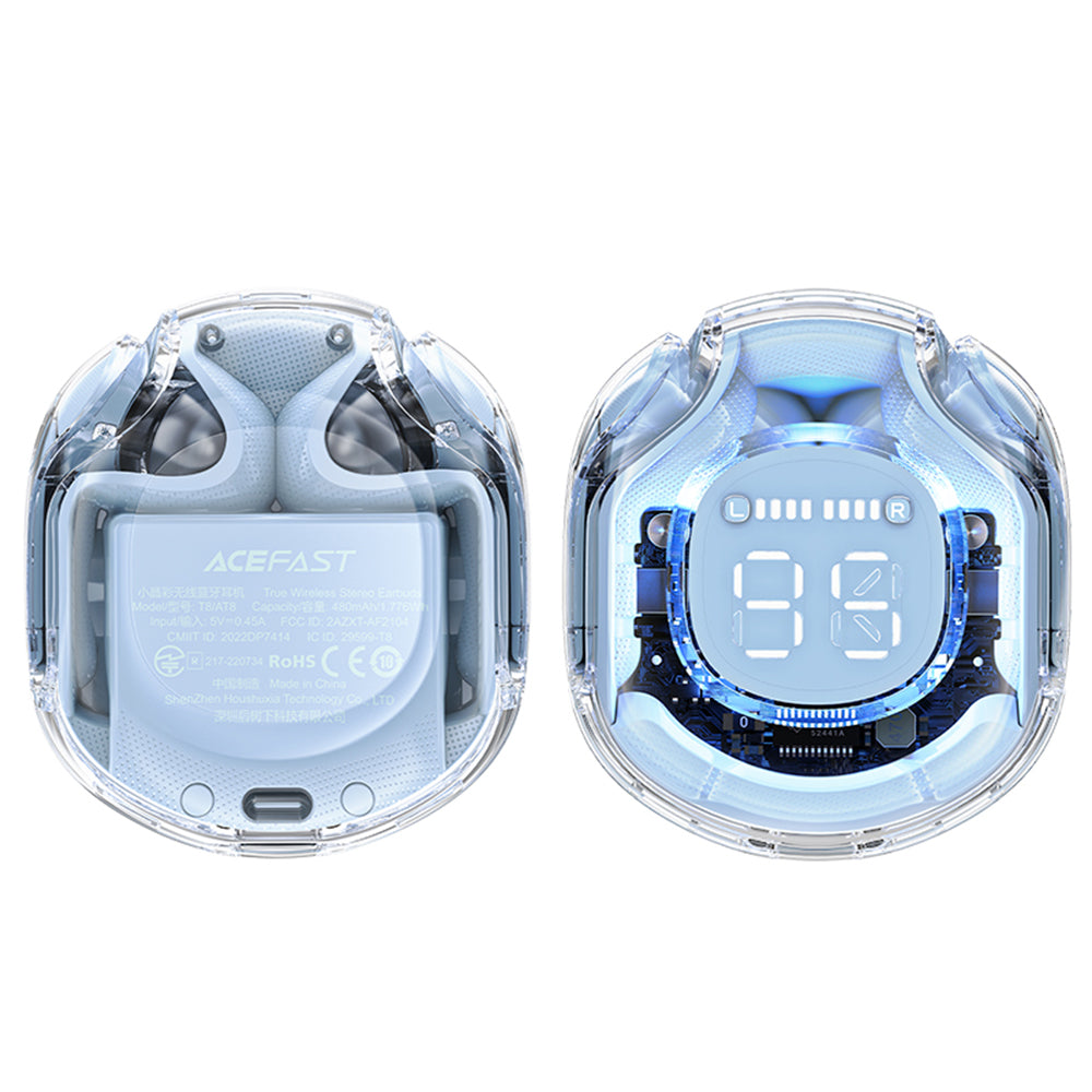 Auricolari Bluetooth Acefast T8, TWS, Blu