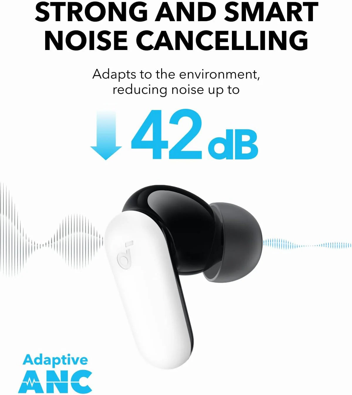 Handsfree Bluetooth Anker SoundCore P30i, TWS, ANC, Bianco A3959321