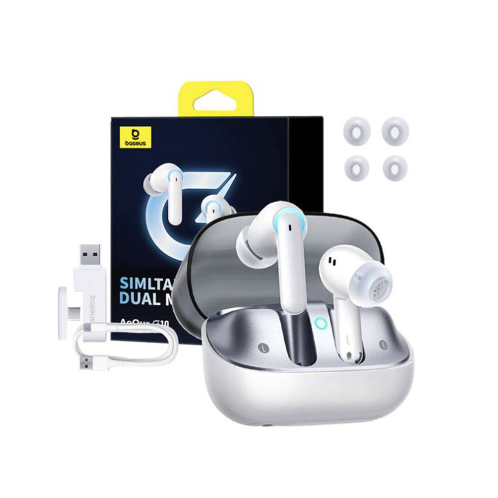 Handsfree Bluetooth Baseus AeQur G10, TWS, Bianco A00055400221-00
