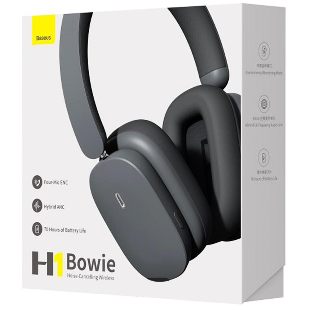 Handsfree Bluetooth Baseus Bowie H1, A2DP, ANC, Grigio NGTW230213