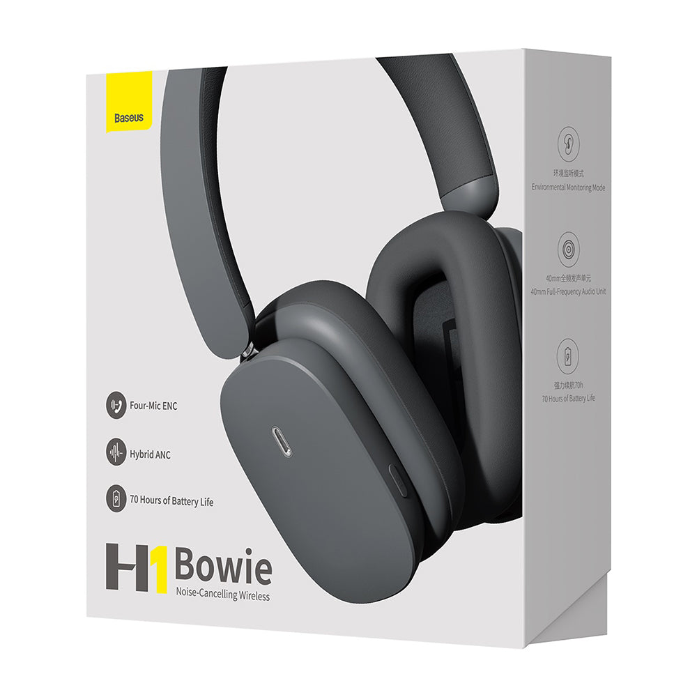 Handsfree Bluetooth Baseus Bowie H1, A2DP, ANC, Grigio NGTW230213