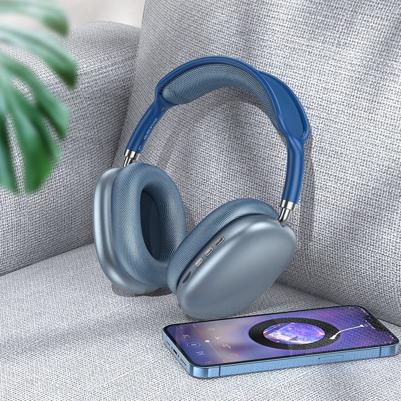 Auricolare Bluetooth Borofone BO22 Elegant, A2DP, Blu