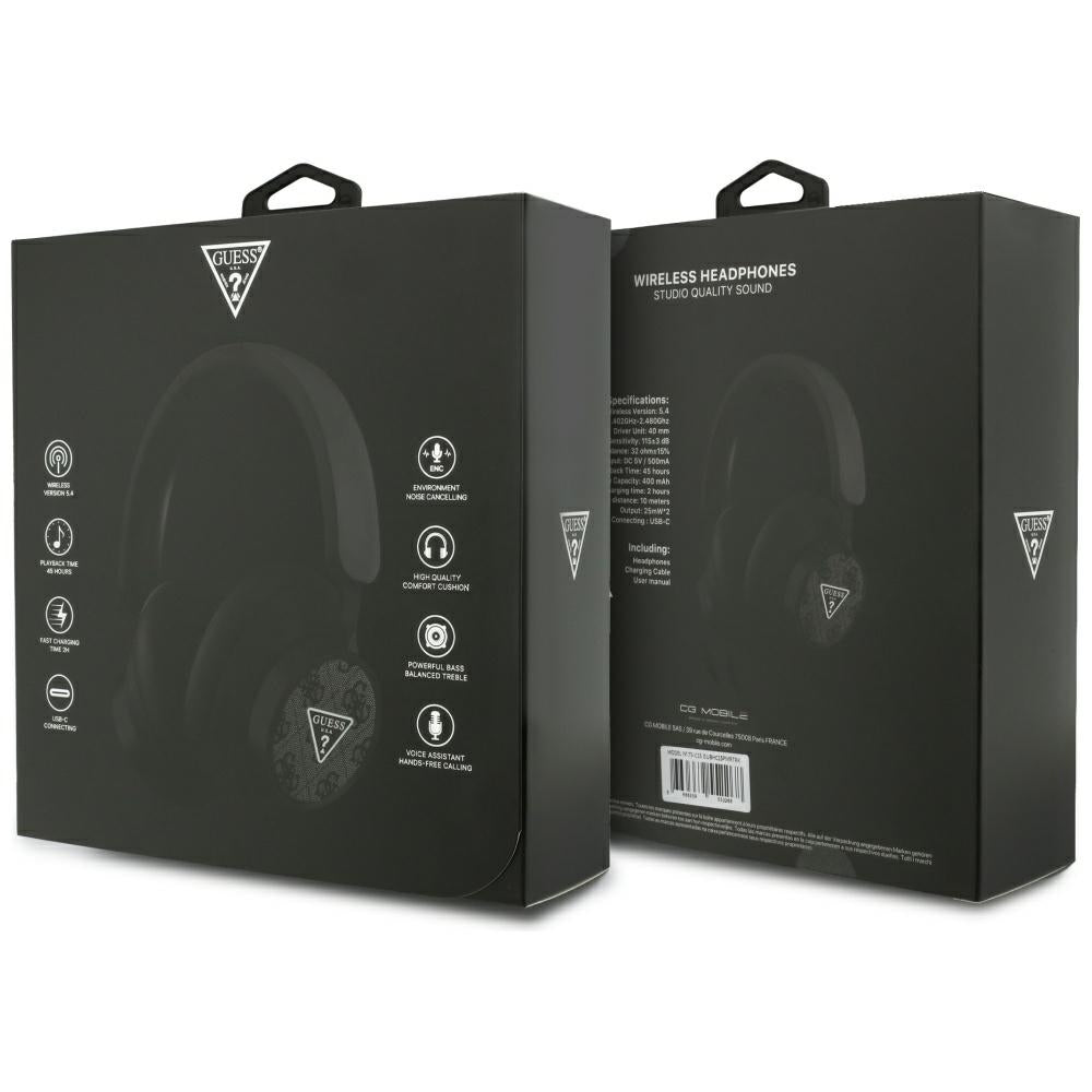 Auricolare Bluetooth Guess 4G con logo triangolare, A2DP, Nero
