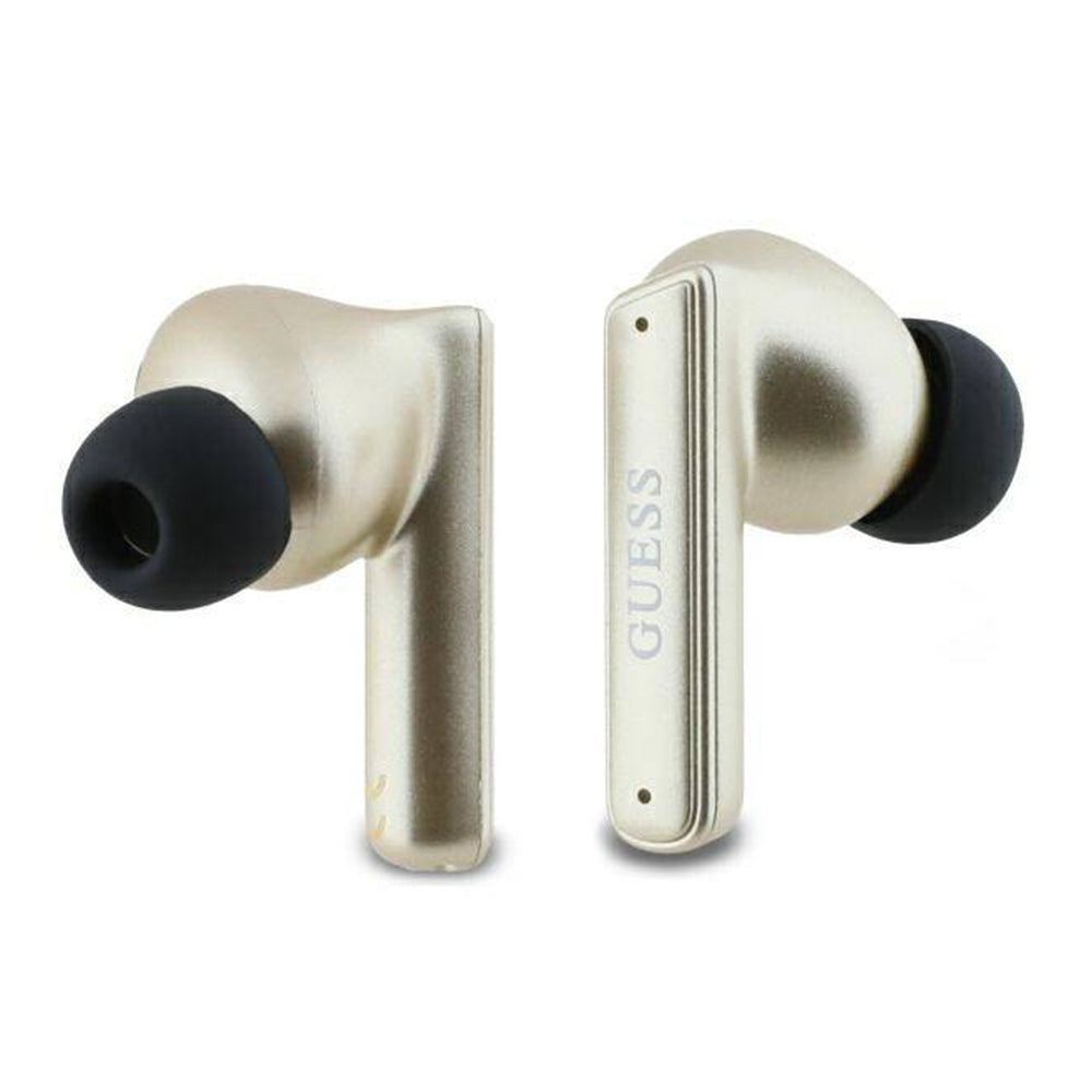 Auricolari Bluetooth Guess Capsule con Logo Stampato, TWS, ANC, Dorato