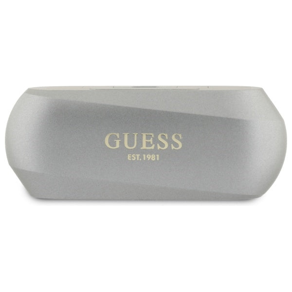 Auricolari Bluetooth Guess Allungati con Logo Metallico Stampato, TWS, Grigio