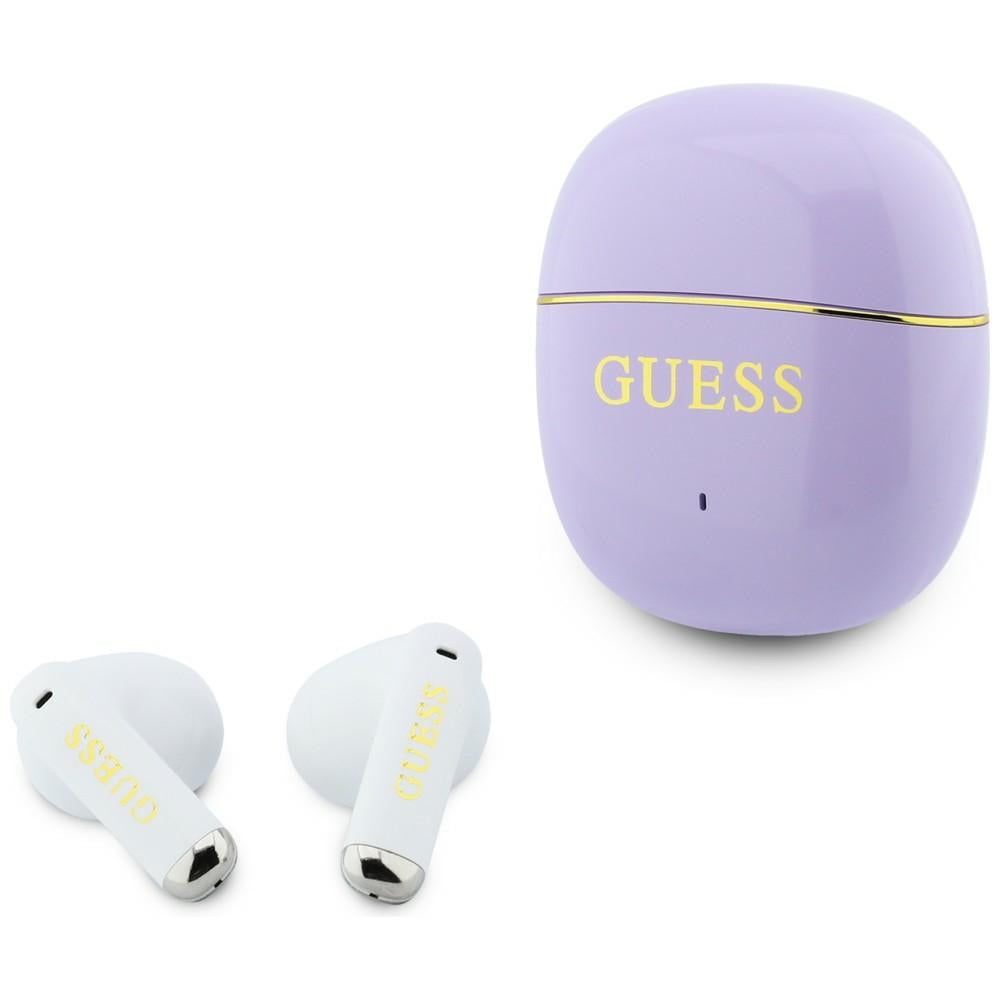 Auricolare Bluetooth Guess Glossy Gold Line Classic, TWS, Viola