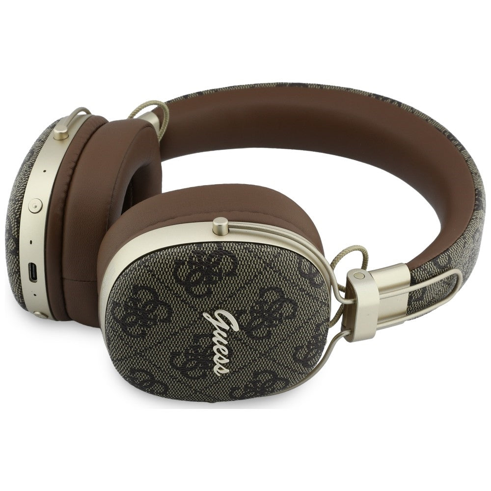 Auricolari Bluetooth Guess Metal 4G Script Logo, A2DP, Marrone
