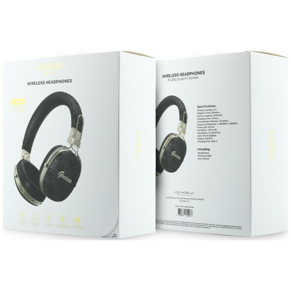 Auricolari Bluetooth Guess Metal 4G Script Logo, A2DP, Nero
