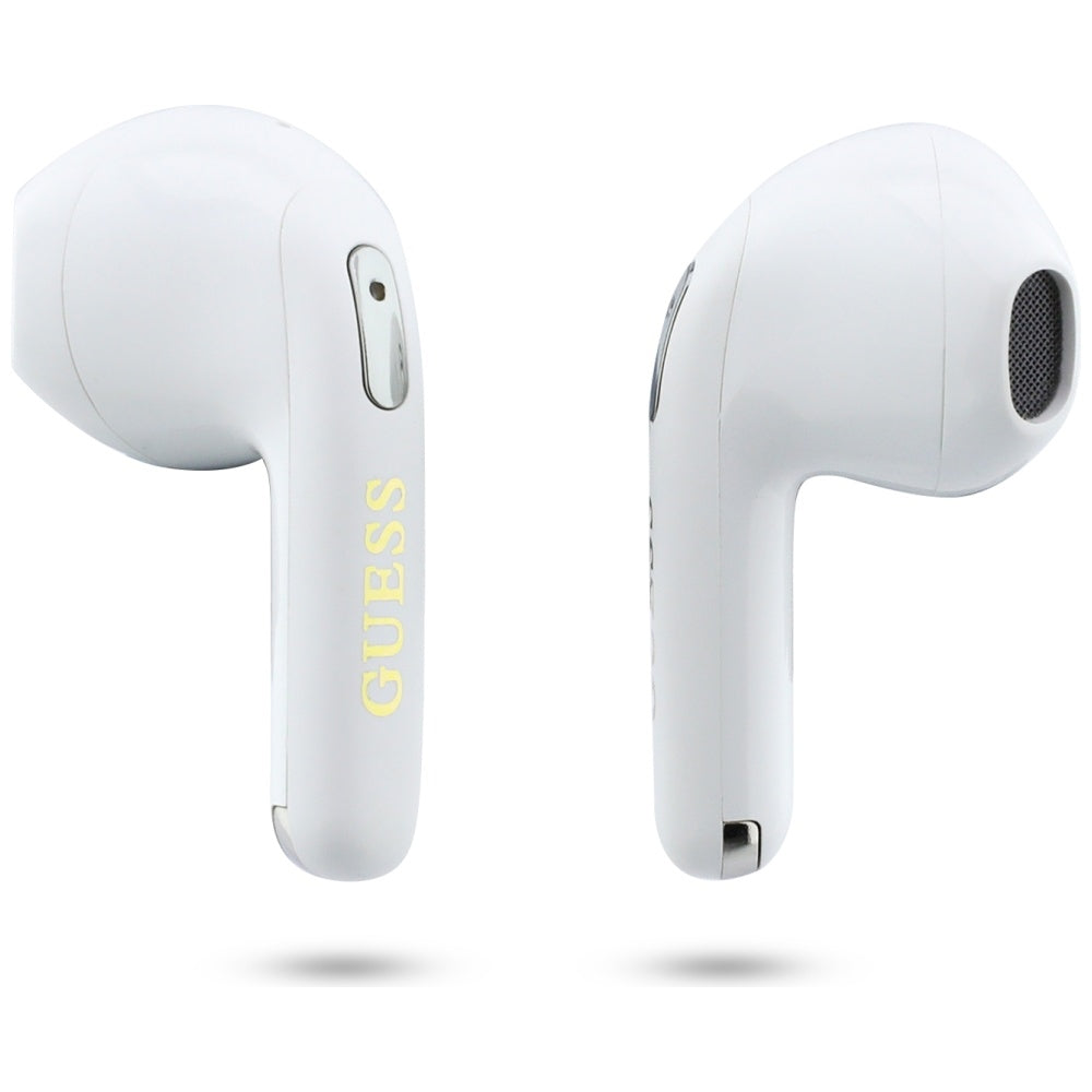Auricolari Bluetooth Guess Script Print, TWS, Bianco
