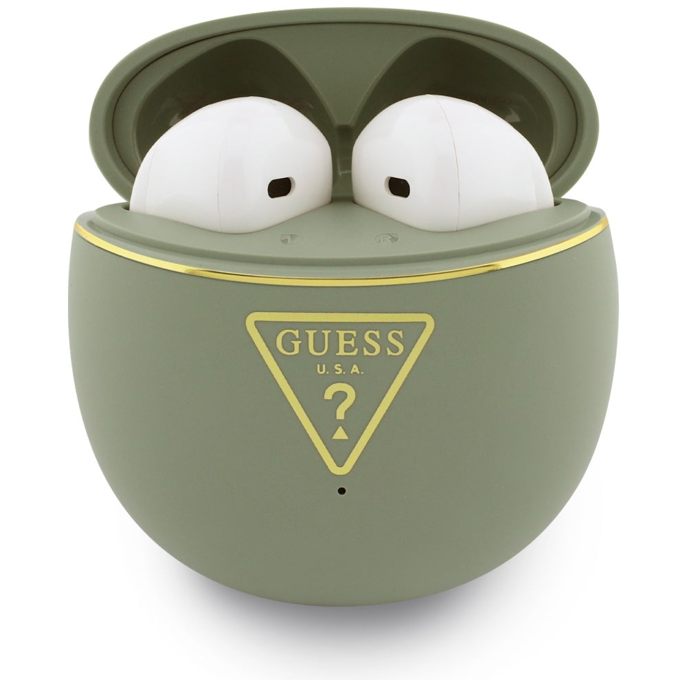 Auricolari Bluetooth Guess Script Print, TWS, Kaki