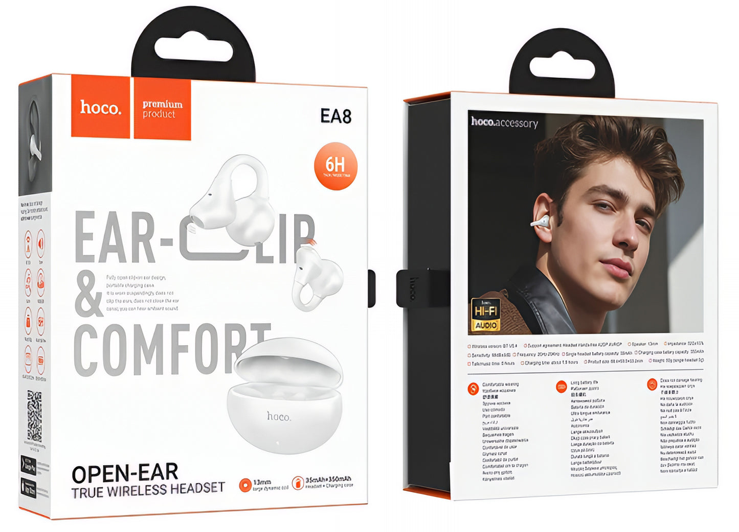 Auricolare Bluetooth HOCO EA8, TWS, Bianco