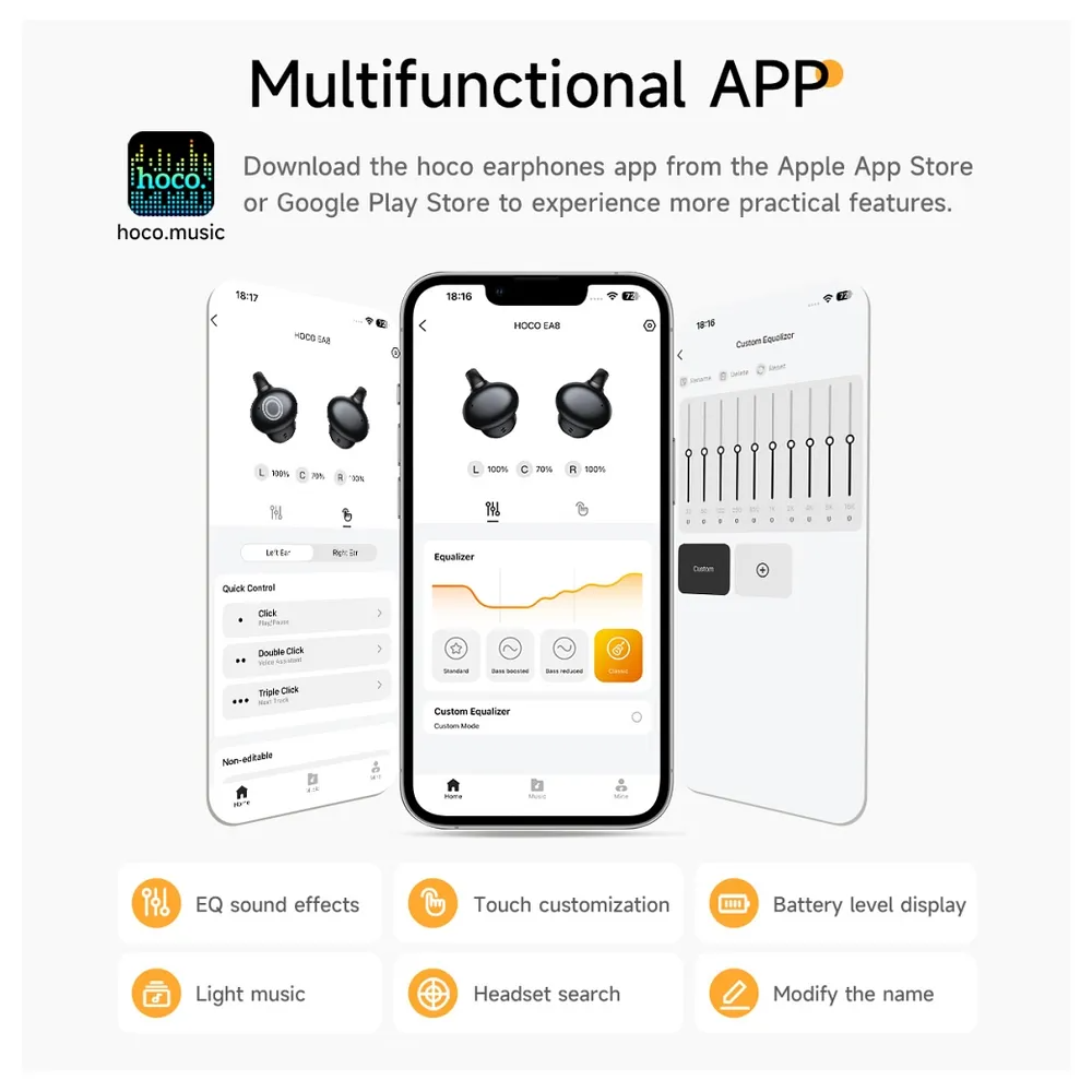 Auricolare Bluetooth HOCO EA8, TWS, Bianco
