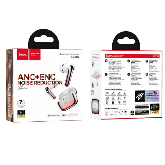 Vivavoce Bluetooth HOCO EQ16, TWS, ANC, rosso