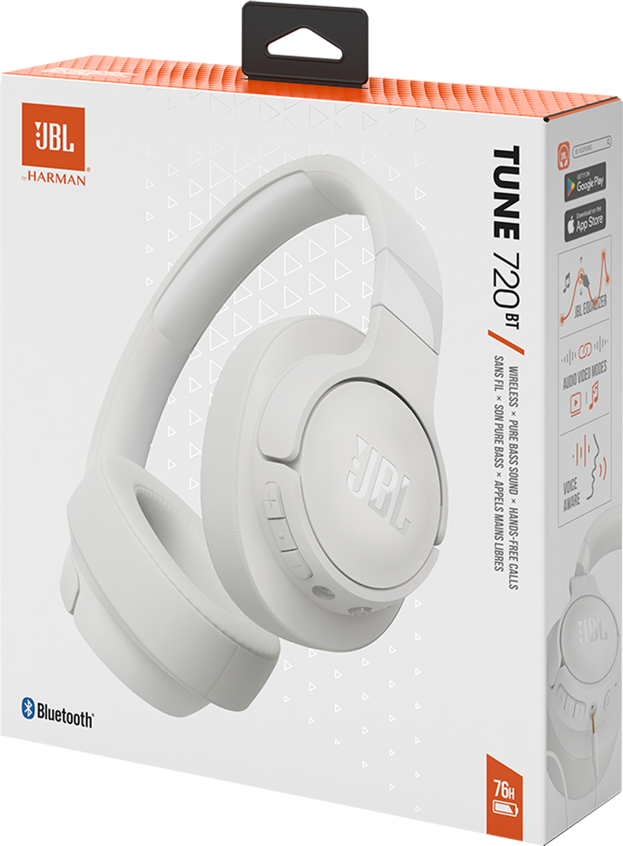 Handsfree Bluetooth JBL Tune 720BT, MultiPoint, A2DP, Bianco, Ricondizionato JBLT720BTWHT