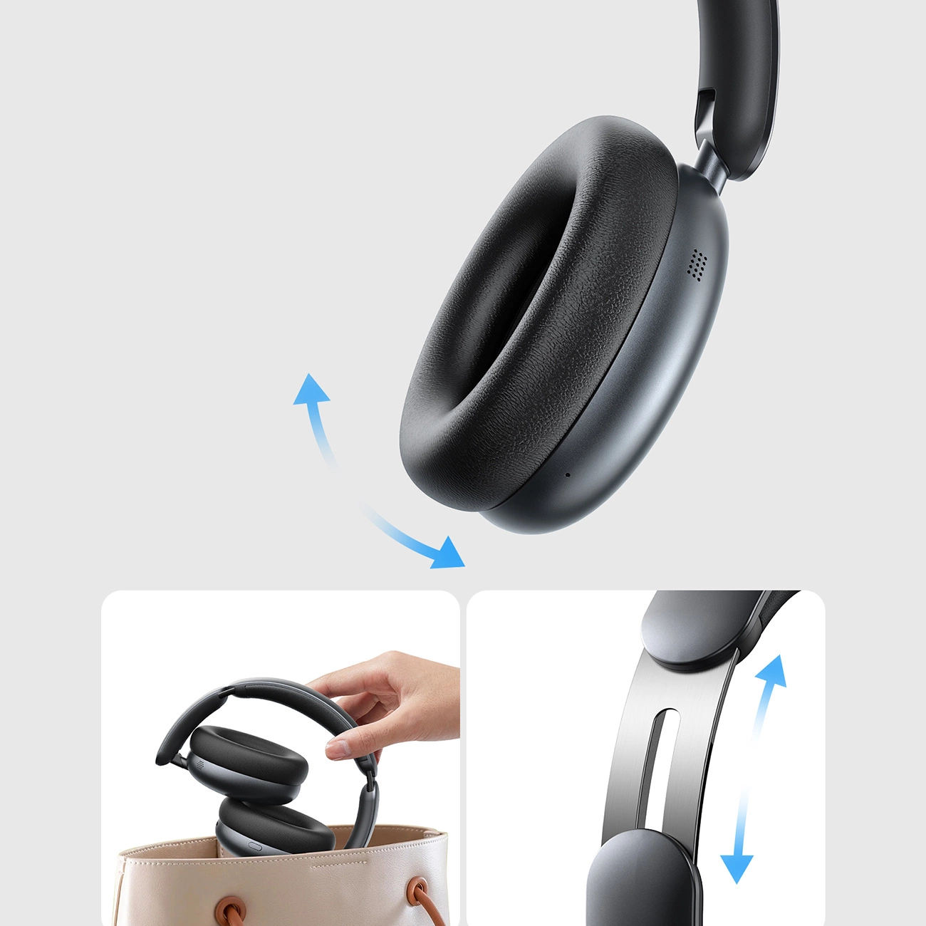 Handsfree Bluetooth Joyroom JR-JH1, A2DP, ANC, Nero
